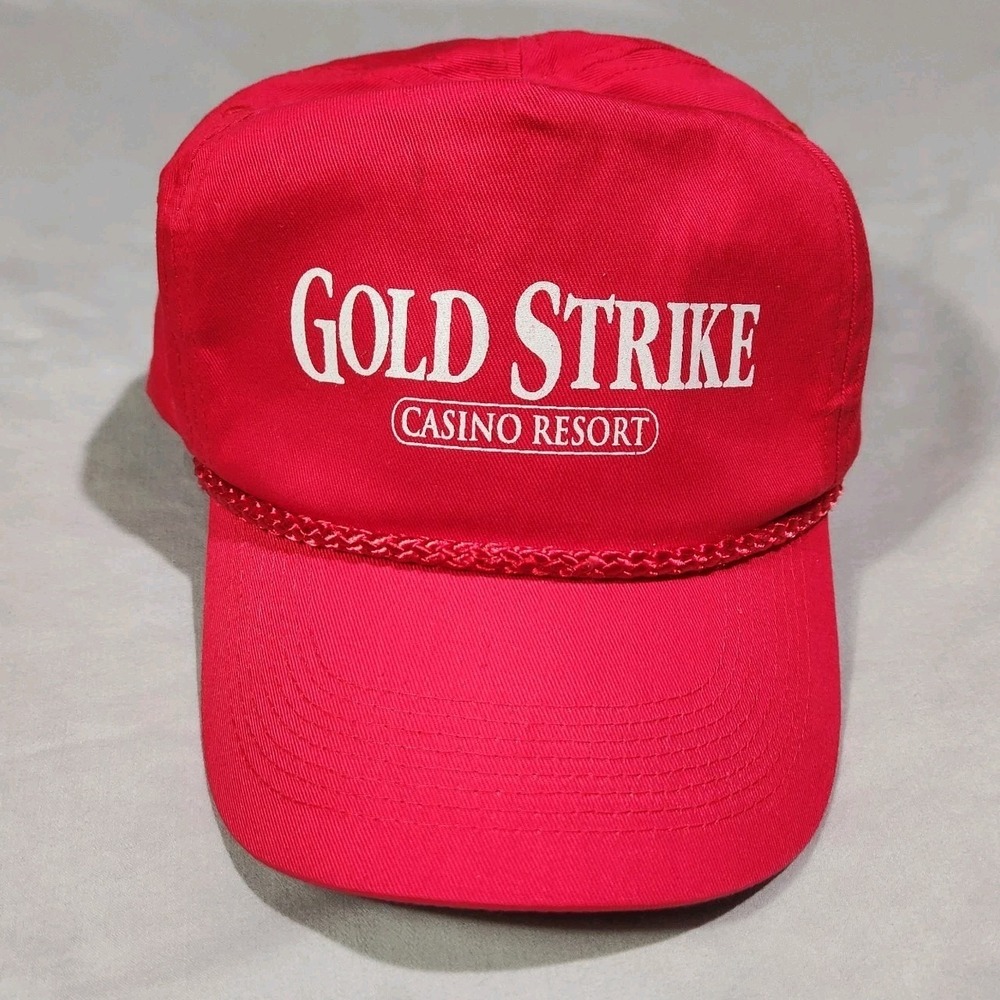Cobra Gold Strike Casino Resort Hat Unisex OSFA Red Excellent Vintage Rope Cap